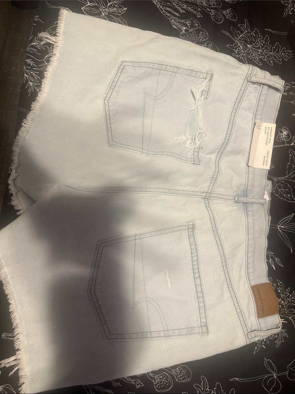 American Eagle Outfitters Light Wash Distressed Denim Shorts